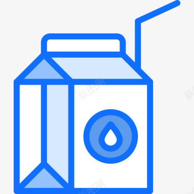 牛奶盒零食3蓝色图标图标