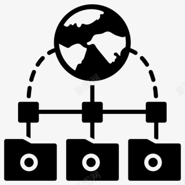 海报共享数据传输数据交换数据共享图标图标