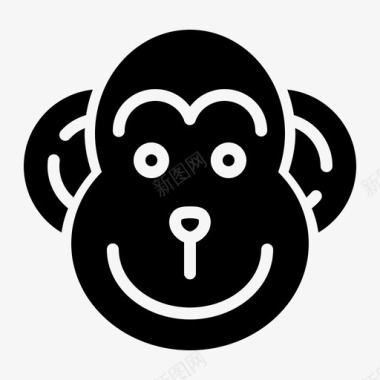 瓷文化猴子动物猿猴图标图标