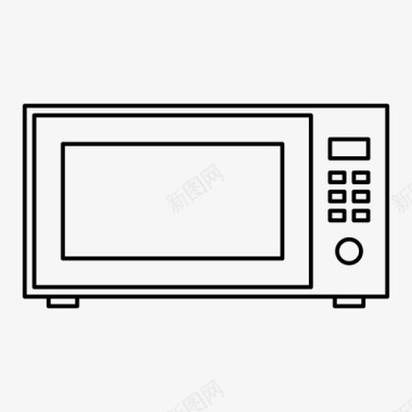 卡通厨具微波炉微波炉烹饪电子设备图标图标