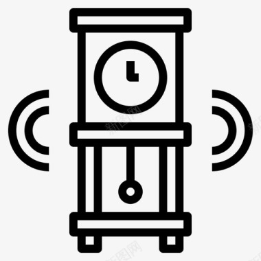 挂钟钟面挂钟家用设备9线性图标图标