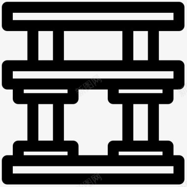 春节支柱建筑地产图标图标