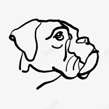 手绘犬求情犬询问提问图标图标