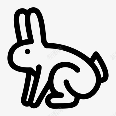兔子坐着动物兔子图标图标
