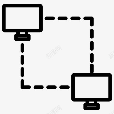 粗线条盆网络通信互联网图标图标