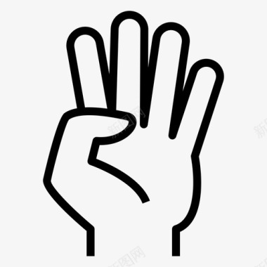 icon图片四手指手势图标图标