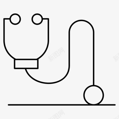 心形听诊器听诊器卫生医学图标图标