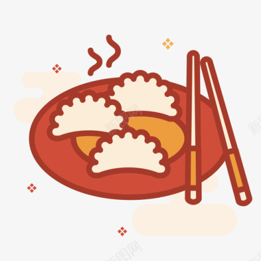 唯美饺子饺子图标