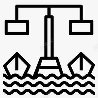 港口升降机海运图标图标
