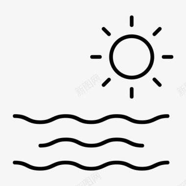 大海阳光夏日的清淡图标图标