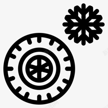 轮胎车轮冬季图标图标