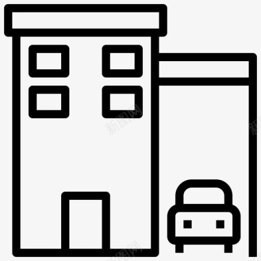 房屋建筑和城市豪宅图标图标