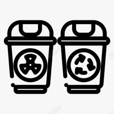 垃圾桶绿色垃圾桶图标图标