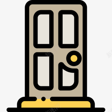 PSD门样本门室内9线性颜色图标图标