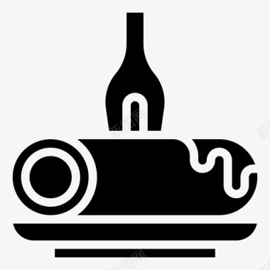 月饼面包房食品和餐厅图标图标