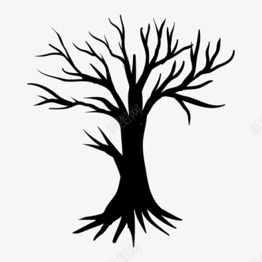 冬天的性格冬天的树光秃秃的树枯树图标图标