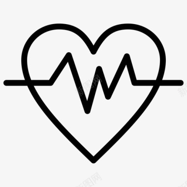 心脏运动粗体线条集33图标图标