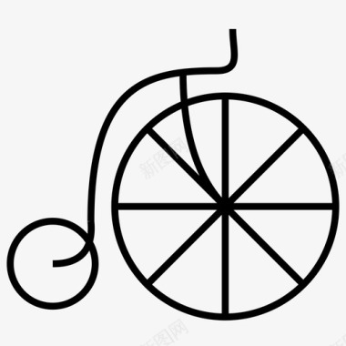 自行车发明复古图标图标