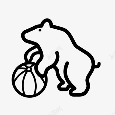 熊表演动物野营图标图标
