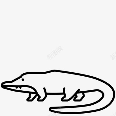 爬行动物鳄鱼短吻鳄动物图标图标