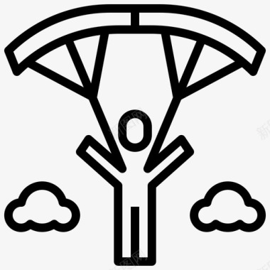 降落伞滑翔伞空中图标图标