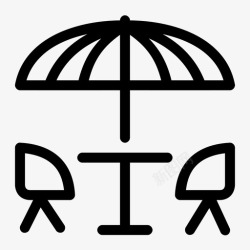 海滨长廊露台海滩室外图标高清图片
