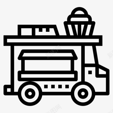 面包车送货食品车图标图标