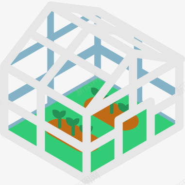 农场风景温室效应农场36平坦图标图标