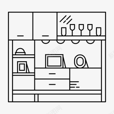 卖场货架货架单元家具客厅图标图标