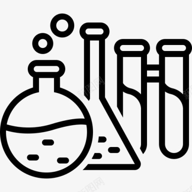 烧杯和试管矢量插画实验室烧杯化学家图标图标