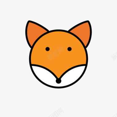 动物图标-上色-狐狸图标