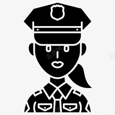 女警察警察执法图标图标