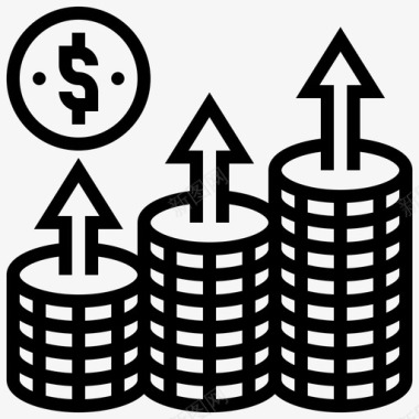 金钱古币利润收益收入图标图标