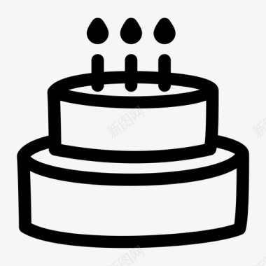生日蛋糕蜡烛分层图标图标