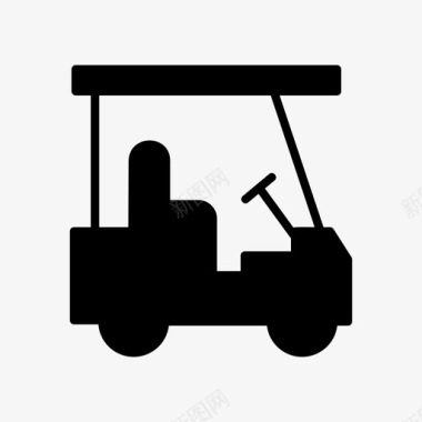 高尔夫球车推送运输图标图标