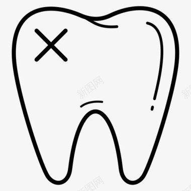 牙齿牙科医疗线图标图标