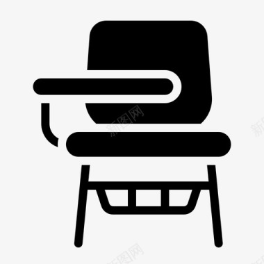 学生椅书桌学校图标图标