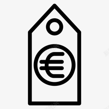 黑体银行72欧元商业标签图标图标