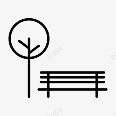 公园长椅椅子花园图标图标