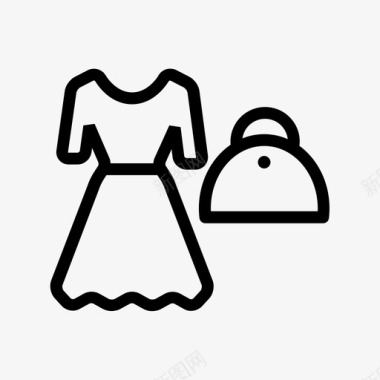 女士购物连衣裙女士图标图标