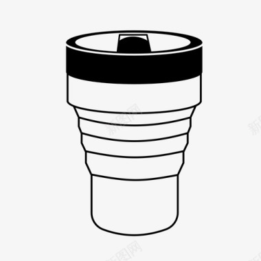可折叠咖啡杯环保可重复使用图标图标