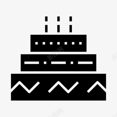 生日蛋糕面包店美味图标图标