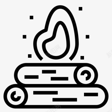 火焰图标篝火野营火焰图标图标