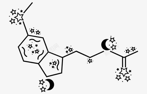 分子褪黑激素化学激素图标图标