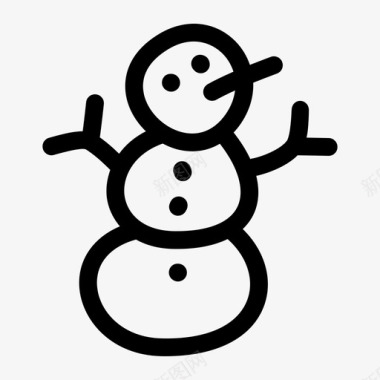 圣诞雪人雪人圣诞节寒冷图标图标