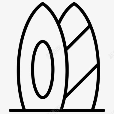 极限挑战冲浪板运动和极限常规线条组61图标图标