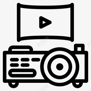 矢量电影放映机电影院电影放映机图标图标