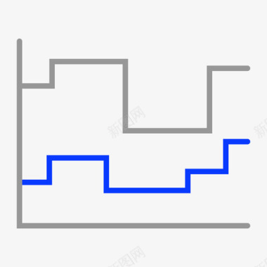 科技折线阶梯折线图图标