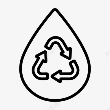 再生水生态系统循环利用图标图标