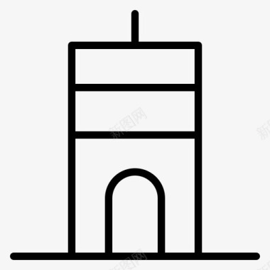 知名建筑物天线建筑物信号图标图标
